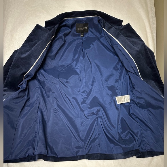 Banana Republic Velvet Blazer Jacket Blue Long and Lean Blazer 🪻 - Picture 4 of 9